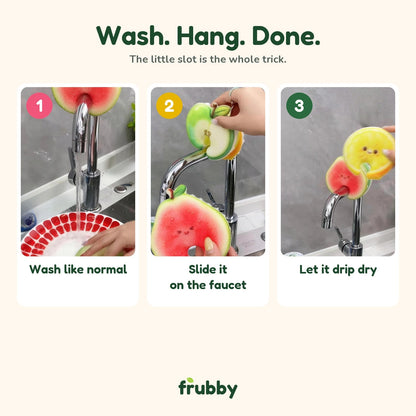 How it works: wash, slide it onto the faucet, let it drip dry
